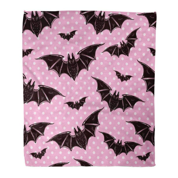 60 x 80 Cartoon Bats with Many Different Expressions Angry Happy and Excited Animals Cozy Plush for Indoor and Outdoor Use Lunarable Kawaii Soft Flannel Fleece Throw Blanket Multicolor 